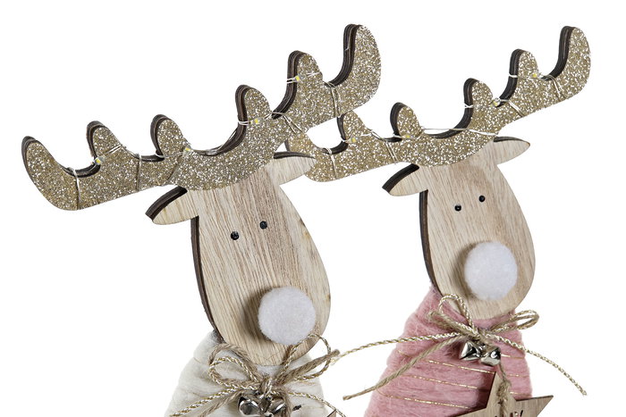 DKD Home Decor Adorno Navidad Tradicional Madera LED Blanco Rosa Dorado 14 x 5 x 33 cm (6 Unidades) DKD Home Decor Adorno Navidad Tradicional Madera LED Blanco Rosa Dorado 14 x 5 x 33 cm (6 Unidades)