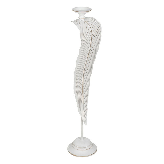 Ixia Portavelas Hoja Blanco Metal Decoración 20 x 19 x 92 cm Ixia Portavelas Hoja Blanco Metal Decoración 20 x 19 x 92 cm