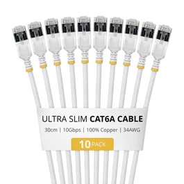 StarTech.com Cable de Red Cat6a U/FTP Blanco 0,3 m (Paquete de 10)