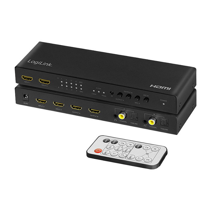 LogiLink HDMI switch 4x2-Port Matrix 4K/60 Hz HDR