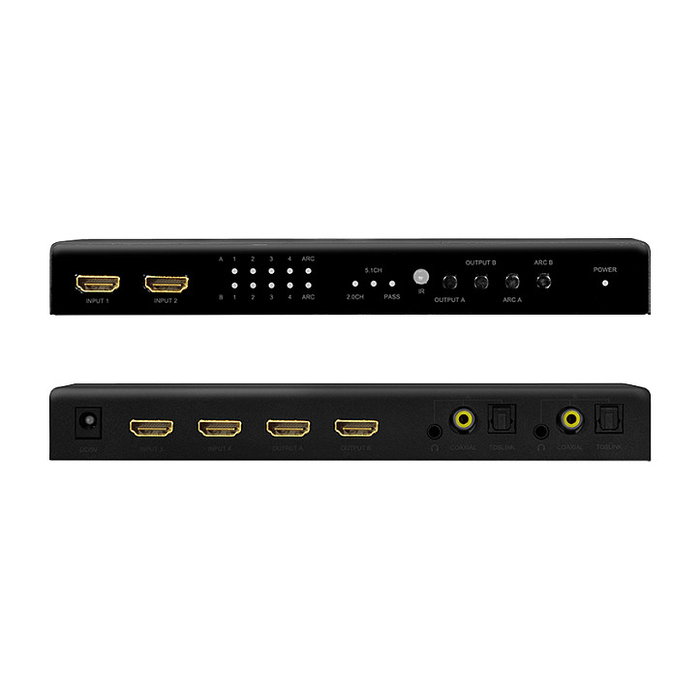 LogiLink HDMI switch 4x2-Port Matrix 4K/60 Hz HDR