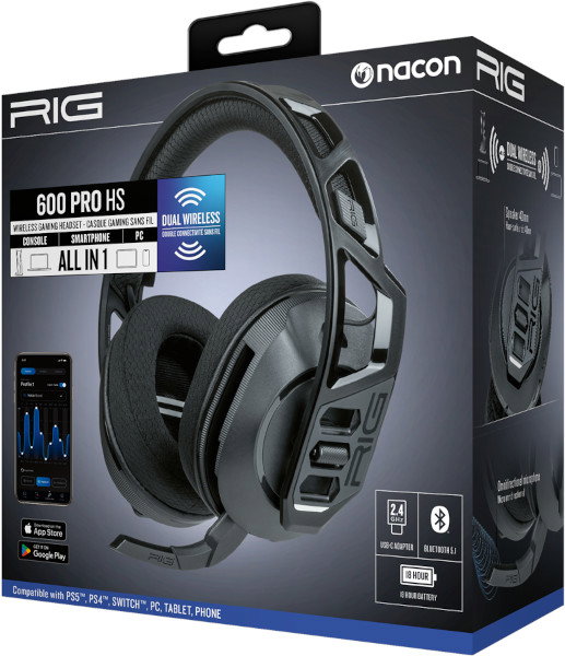 NACON RIG 600 PRO HS Auriculares Inalámbricos Negro NACON RIG 600 PRO HS Auriculares Inalámbricos Negro
