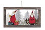 DKD Home Decor Cuadro Papa Noel Navidad Tradicional Madera Cuerda Blanco Rojo 36 x 20 x 1.5 cm (2 Unidades)
