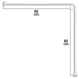 MAURER Barra Universal para Cortina de Ducha en Aluminio Blanco 80x80 cm