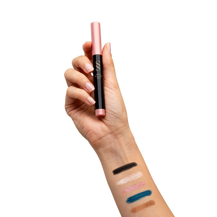 Sensilis Jumbo Eyes Delineador y Sombra de Ojos 3 en 1 Larga Duración Waterproof, Color #03-Pink Light Rosa, 4 g