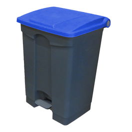 CAMBRO - WBFC68L-186 - CUBO DE BASURA 68L CON PEDAL Y TAPA - 63,5 x 47,6 x 38,1 cm - BASE GRIS Y TAPA AZUL
