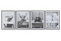 DKD Home Decor Cuadro Lienzo Animal Bañera Surtido de 4 Piezas 45x60 cm