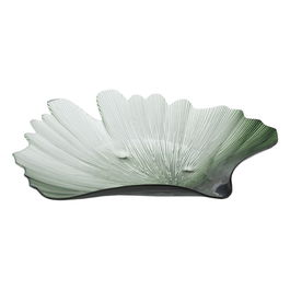 Bandeja Concha Verde Cristal Decoración 48 cm