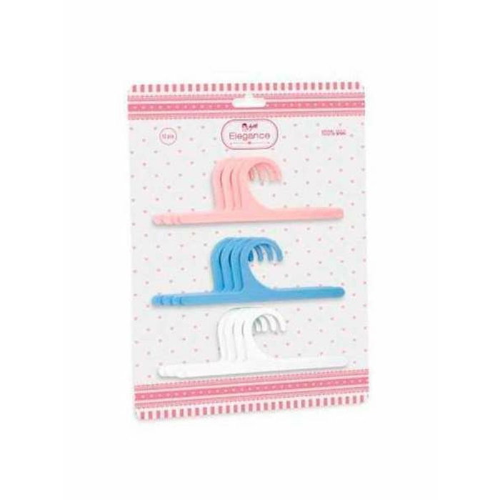 Muñecas Arias Set de 12 Perchas (4 Rosa, 4 Azul, 4 Blanca)