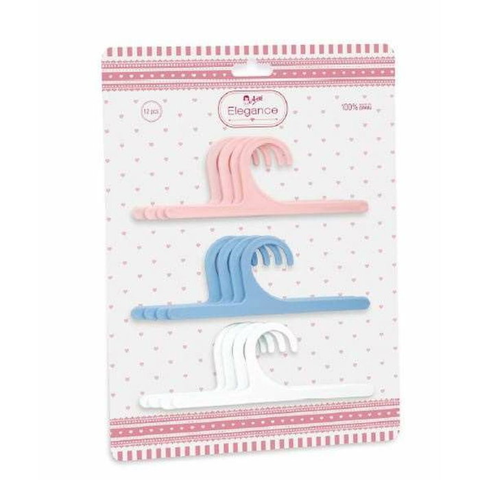Muñecas Arias Set de 12 Perchas (4 Rosa, 4 Azul, 4 Blanca)