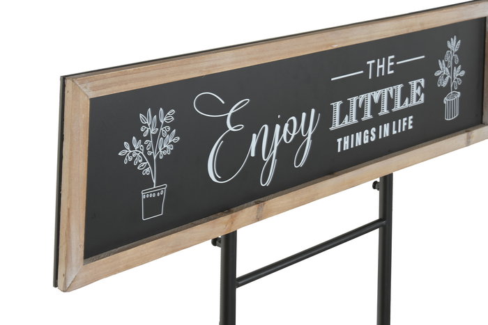 DKD Home Decor Expositor Terraza Y Jardín Negro Marron 78 x 140 x 217 cm Metal Madera 3 Estanterías