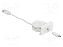 DeLOCK Cable USB 2.0 retráctil Easy 45 USB Tipo-A a EASY-USB Tipo Micro-B blanco