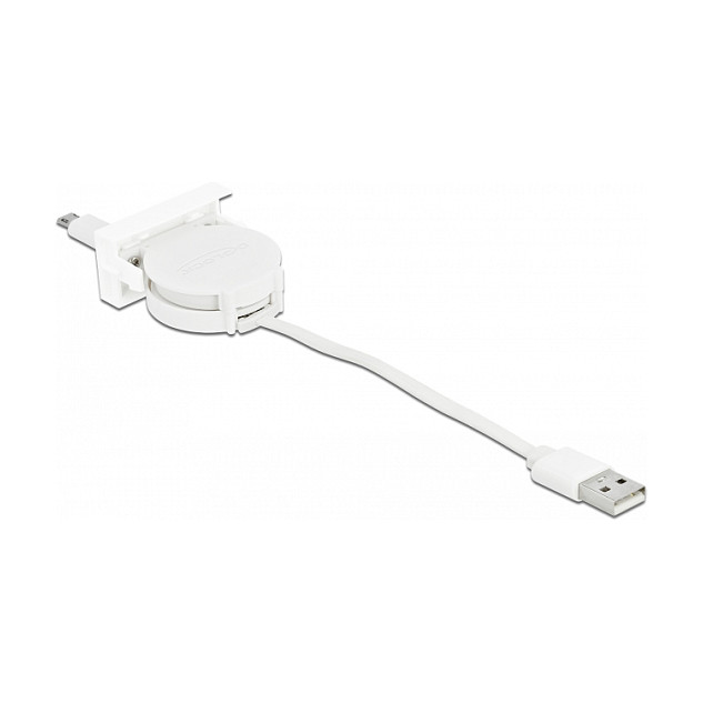 DeLOCK Cable USB 2.0 retráctil Easy 45 USB Tipo-A a EASY-USB Tipo Micro-B blanco DeLOCK Cable USB 2.0 retráctil Easy 45 USB Tipo-A a EASY-USB Tipo Micro-B blanco
