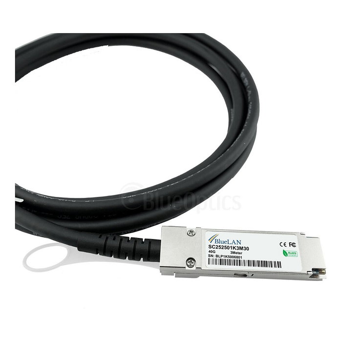 BlueOptics QSFP-40G-CU3M Cable DAC 40G QSFP a QSFP 3 metros Compatible BlueLAN