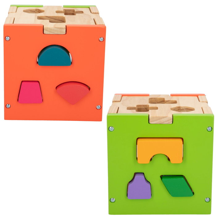 WOOMAX Cubo de actividades de madera con 14 piezas WOOMAX Cubo de actividades de madera con 14 piezas