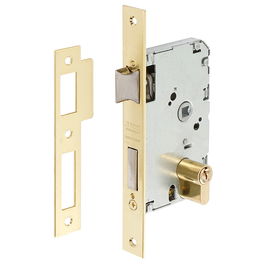 Tesa 2010P/50/Hl Cerradura de Embutir para Puertas de Madera, Distancia 47mm, Entrada 50mm, Latonada
