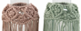 DKD Home Decor Portavelas de Cristal y Algodón con Flecos Surtidos