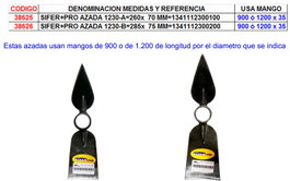 SIFER PRO Azada 1230-A 260x70 mm