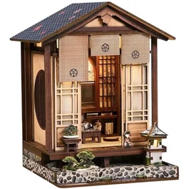 Nookland Book Nook - Kit de bricolaje DIY para construir un sujetalibros escena 3D, Zen House, modelo de madera, 12.5 x 12 x 17 cm
