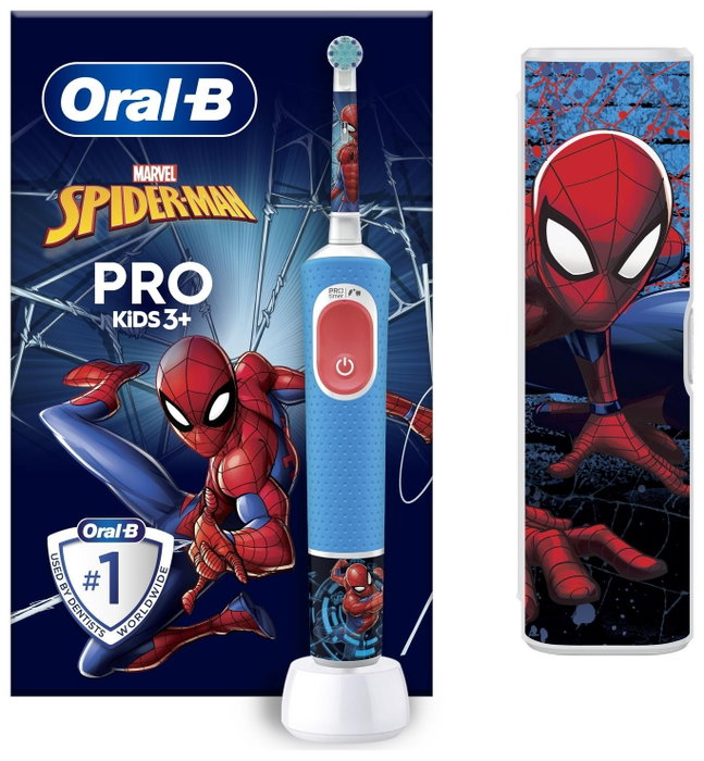 Oral-B Pro Kids Spiderman Cepillo de dientes eléctrico con Estuche de Viaje