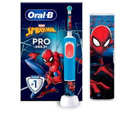 Oral-B Cepillo Eléctrico Vitality Infantil Spider-Man para Niños +3 Años con 2 Modos de Cepillado Diario y Sensible, Incluye Pegatinas y Compatible con App Disney Magic Timer