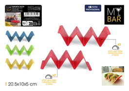 My Bar Soporte para 3 Tacos de Plástico 19.8 cm x 9.8 cm x 5.2 cm (48 Unidades)