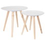 Home Deco Factory Juego de 2 Mesas Nido Mirage con Relieve Blancas MDF Pino 49.5 cm