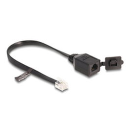 DeLOCK Cable RJ12 macho a RJ12 hembra con tapa protectora 20 cm negro
