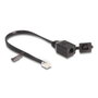 DeLOCK Cable RJ12 macho a RJ12 hembra con tapa protectora 20 cm negro