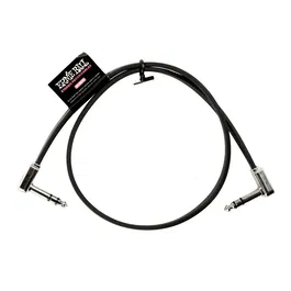 Ernieball Cable Eb Patch Flat Ribbon Trs 24" Negro Cable de Conexión Estéreo de Perfil Plano para Pedalera