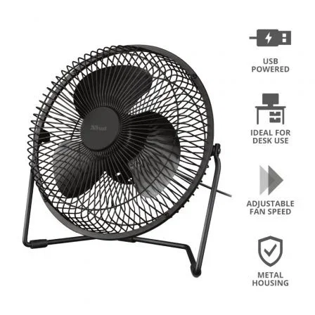 Mini Ventilador USB Trust Blaze USB-Powered Cooling Fan/ Negro