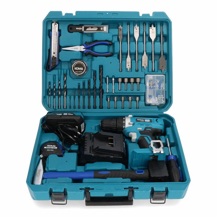 Koma Tools Kit Taladro Atornillador 20V con 70 Accesorios