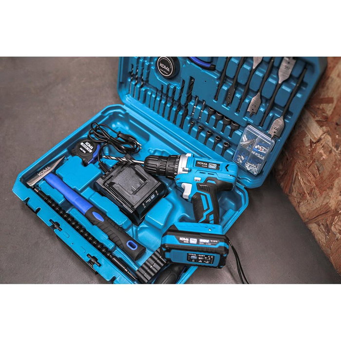 Koma Tools Kit Taladro Atornillador 20V con 70 Accesorios