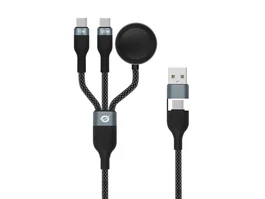 Conceptronic Cable USB-A a 2 x USB-C, Carga Rápida 100W, 1,5 m, Negro
