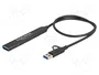 DeLOCK 64272 Hub USB 4 Puertos (3x USB-C + 1x USB-A) Negro