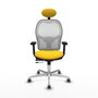 PIQUERAS Y CRESPO Silla de oficina Jorquera con mecanismo Sincro/Traslack, Amarillo y Blanco