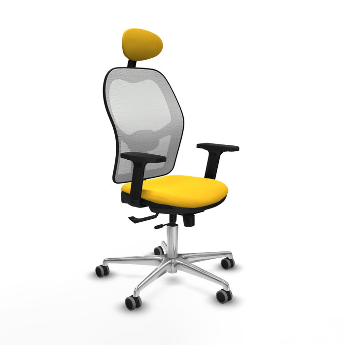 PIQUERAS Y CRESPO Silla de oficina Jorquera con mecanismo Sincro/Traslack, Amarillo y Blanco PIQUERAS Y CRESPO Silla de oficina Jorquera con mecanismo Sincro/Traslack, Amarillo y Blanco