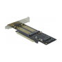 DeLOCK Tarjeta PCIe x16 a M.2 Key B + M.2 NVMe Key M + mSATA, Factor de Forma Low Profile, PCIe 4.0, Compatible con Windows 10/8.1