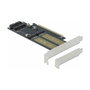 DeLOCK Tarjeta PCIe x16 a M.2 Key B + M.2 NVMe Key M + mSATA, Factor de Forma Low Profile, PCIe 4.0, Compatible con Windows 10/8.1