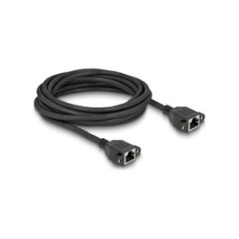 DeLOCK 90787 Cable de extensión de red Cat6a S/FTP RJ45 hembra a RJ45 hembra, 5 m, negro