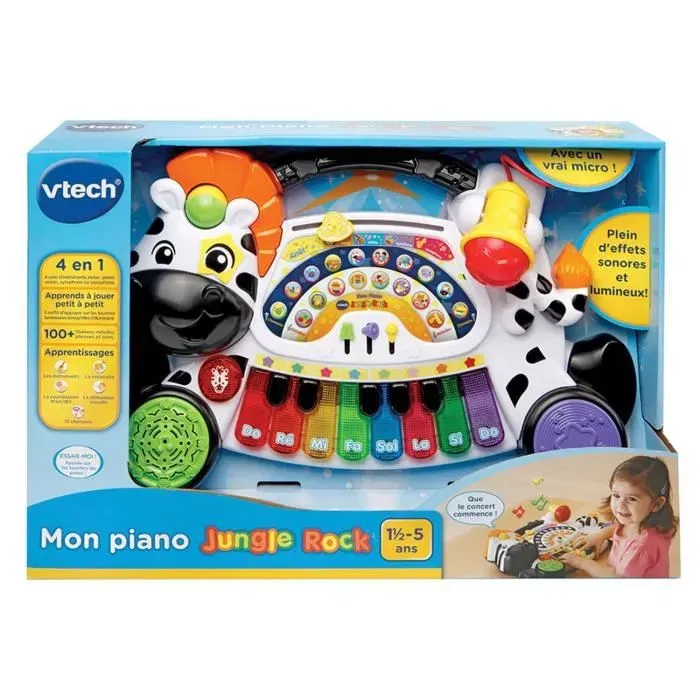 Vtech Baby Jungle Rock - Zebre Piano - Juguete musical para niños con piano interactivo y micrófono Vtech Baby Jungle Rock - Zebre Piano - Juguete musical para niños con piano interactivo y micrófono