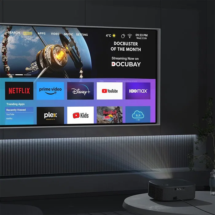 Manta Proyector PMA502A24 800 Lúmenes ANSI Full HD 1080p (1920x1080) LED, WiFi, Bluetooth, Android TV, Smart, Negro