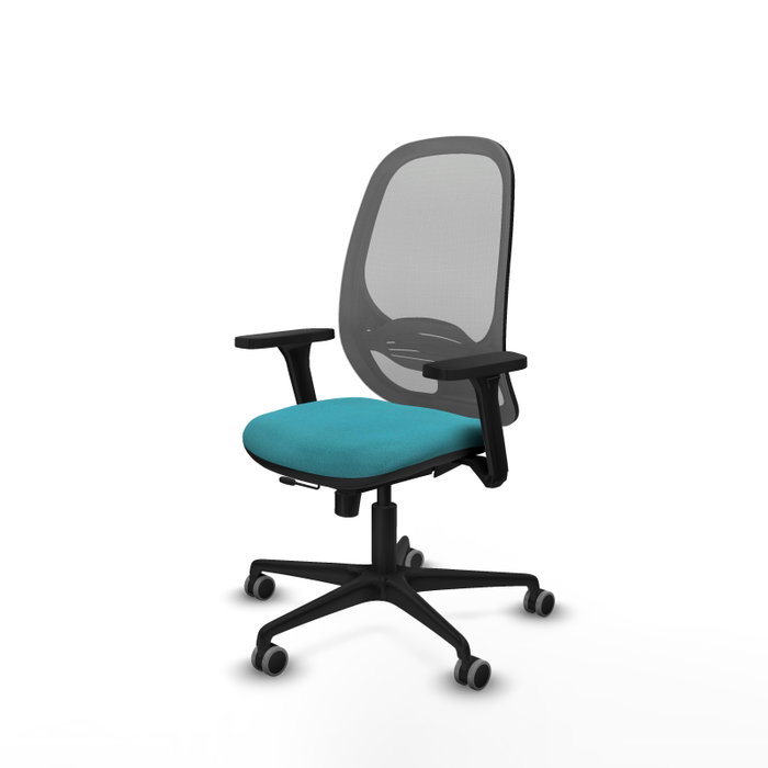PIQUERAS Y CRESPO Silla de oficina Cilanco con mecanismo Sincro/Traslack, Turquesa y Gris