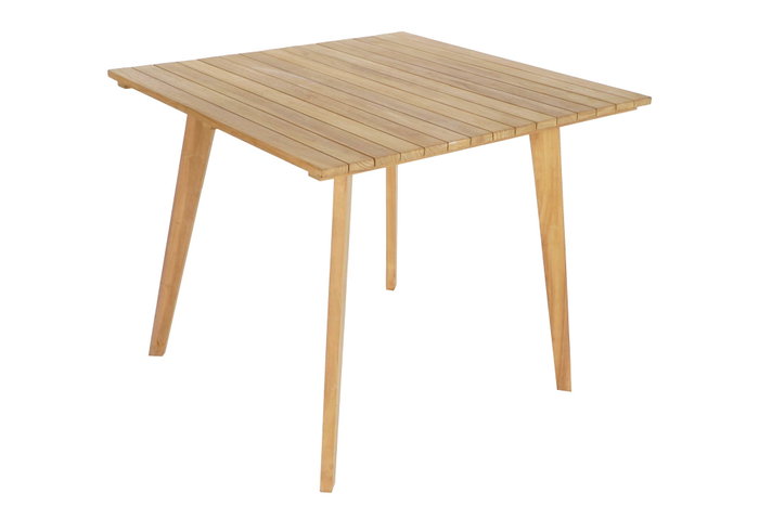 DKD Home Decor Set de 5 Mesas Terraza y Jardín Marrón Teca y Cuerda 90 x 75 x 90 cm