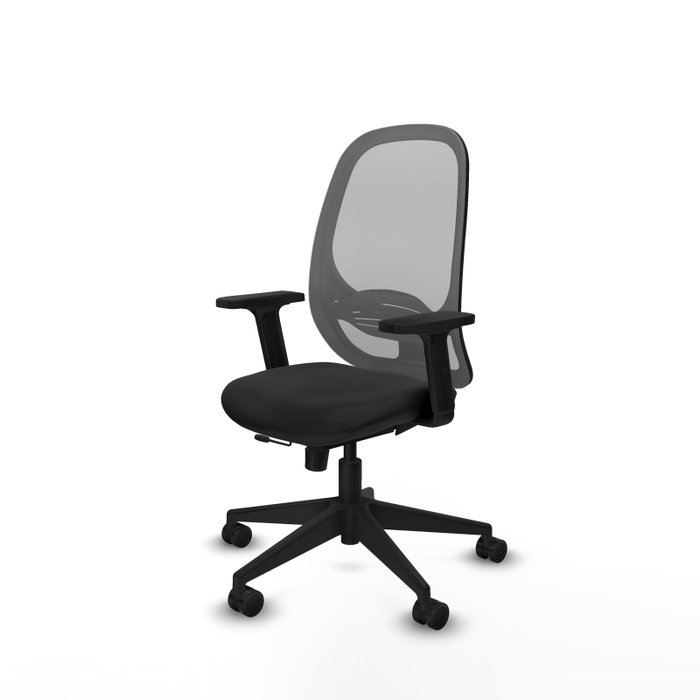 PIQUERAS Y CRESPO Silla de oficina Cilanco con mecanismo Sincro/Traslack, Negro y Gris