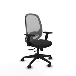 PIQUERAS Y CRESPO Silla de oficina Cilanco con mecanismo Sincro/Traslack, Negro y Gris