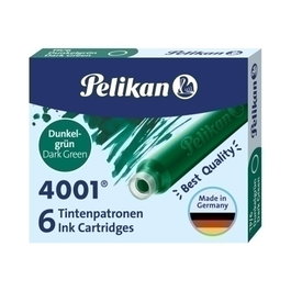 Tinta Estilografica Pelikan Caja 6 Cartuchos Tp/6 Verde (300087)