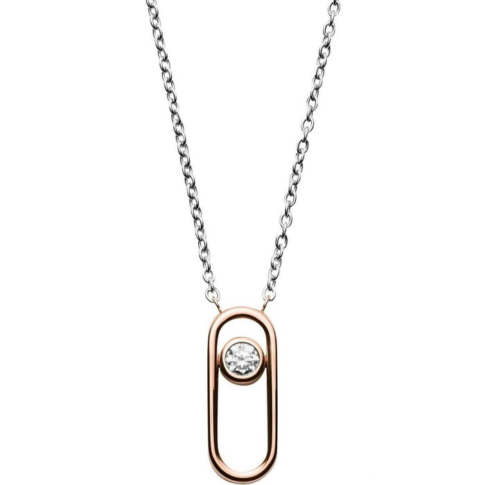 Skagen Collar de Acero Inoxidable con Adorno Rosado y Circonita Cúbica SKJ1169998 Skagen Collar de Acero Inoxidable con Adorno Rosado y Circonita Cúbica SKJ1169998