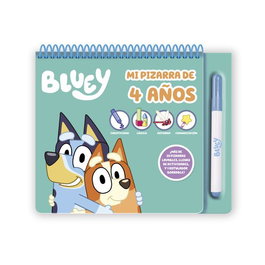Imagiland Mi Pizarra de 4 Años Bluey - Pizarra Magnética con 30+ Láminas Borrables y Stickers