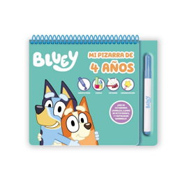 Imagiland Mi Pizarra de 4 Años Bluey - Pizarra Magnética con 30+ Láminas Borrables y Stickers